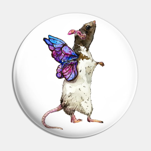 Rat Fairy Pin by aquabun