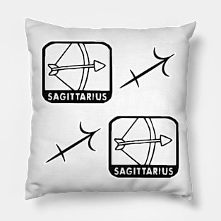 Sagittarius Birth Sign - Black Pillow