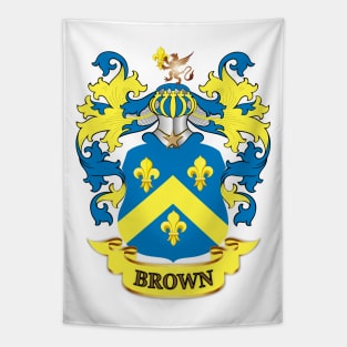 Brown Family Name Crest Tapestry