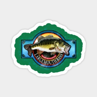 Largemouth Bass Vintage Color Signage Magnet