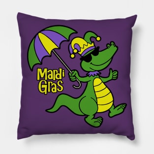 Mardi Gras Alligator Pillow