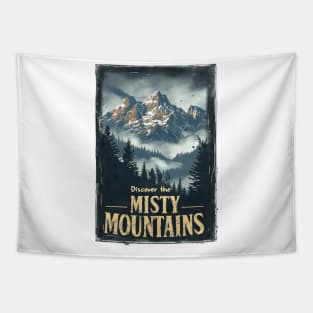 Discover the Misty Mountains - Vintage Travel Poster - Fantasy Tapestry