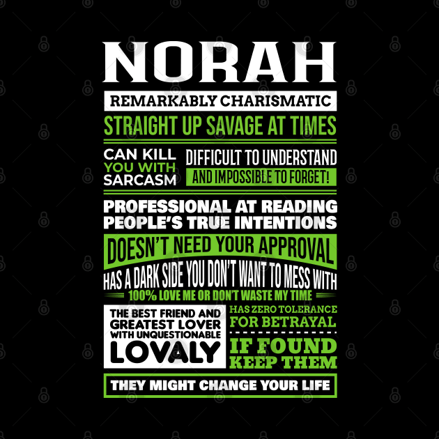 Norah by Ban Guns Not Books- Typography fullcolor