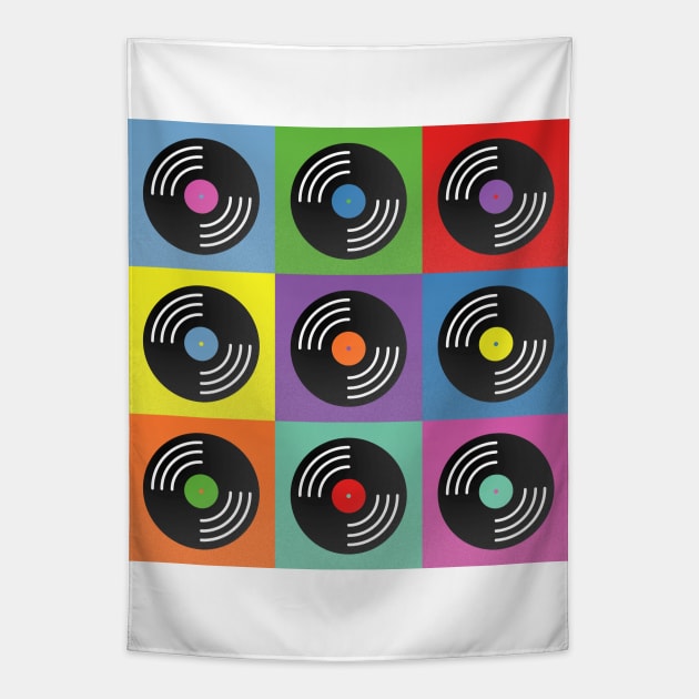 Vinyl music pop art Tapestry by RARA_AVIS