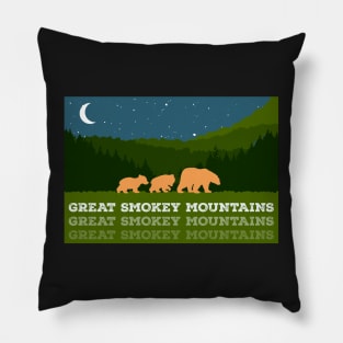 Great Smokey Mountains Bear Design Pillow