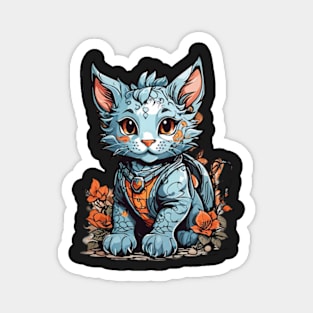 Beautiful blue Dragon Cat Magnet