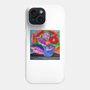 A beautiful bouquet flowers in a glass vase Phone Case
