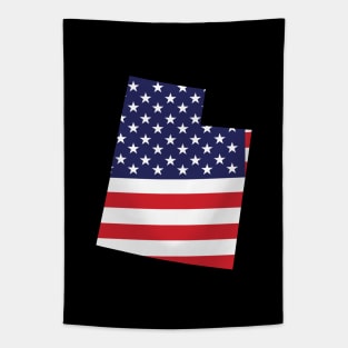 Utah State Shaped Flag Background Tapestry