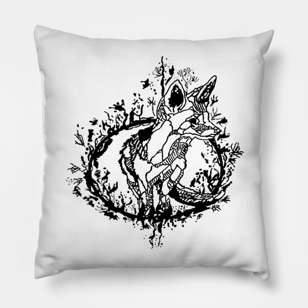 Fox tribal Pillow by Eikia