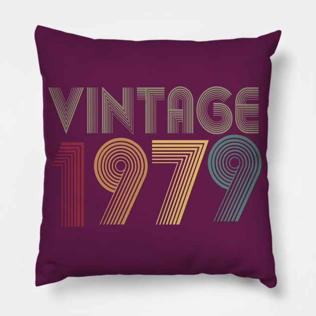 40th Birthday T Shirt Gift Vintage 1979 T-Shirt Pillow by key_ro