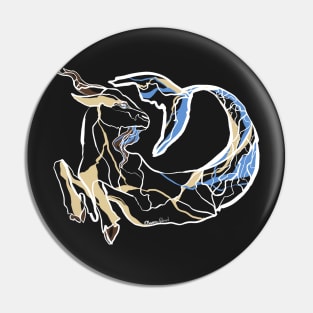 Single Line - Capricorn (White) Pin