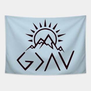 Christian T Shirt -God Is Greater Tapestry