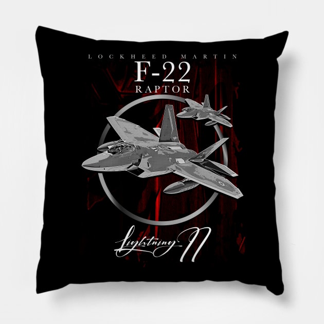 Lockheed Martin F-22 RAPTOR US AIR FORCE Fighterjet Pillow by aeroloversclothing