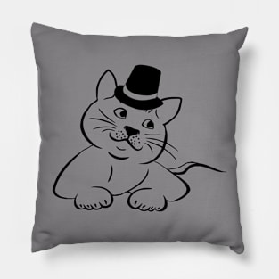 Hermoso Gatito Con Sombrero Pillow