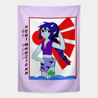 Yuri Marzipan the Oni - Traditional (cool color scheme) Tapestry