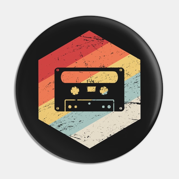 Retro Vintage Cassette Icon Pin by MeatMan