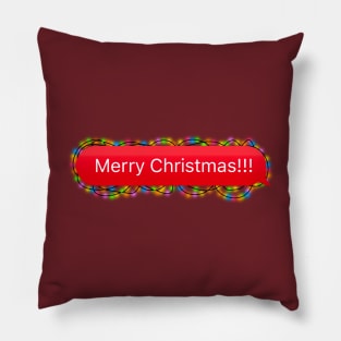 Merry Christmas Chat Bubble with Christmas Lights (Celebration Message) Pillow