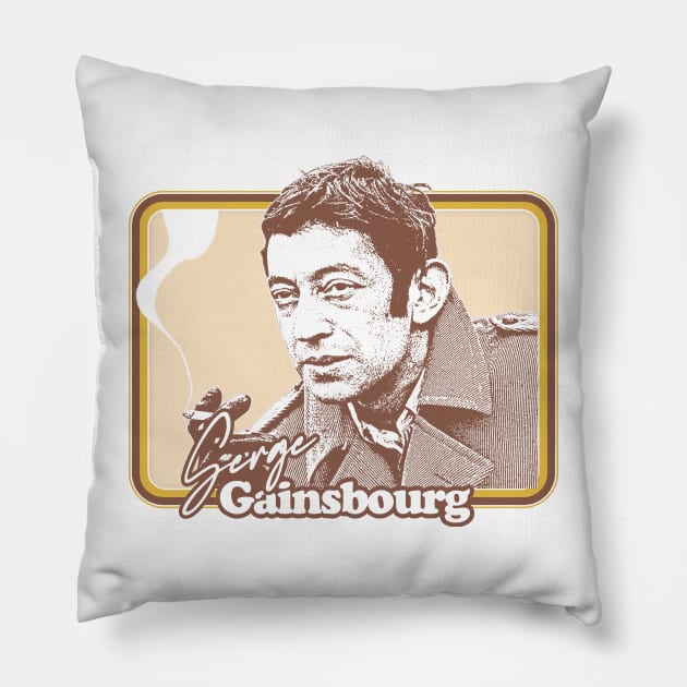 Serge Gainsbourg / Retro Fan Artwork Pillow by DankFutura