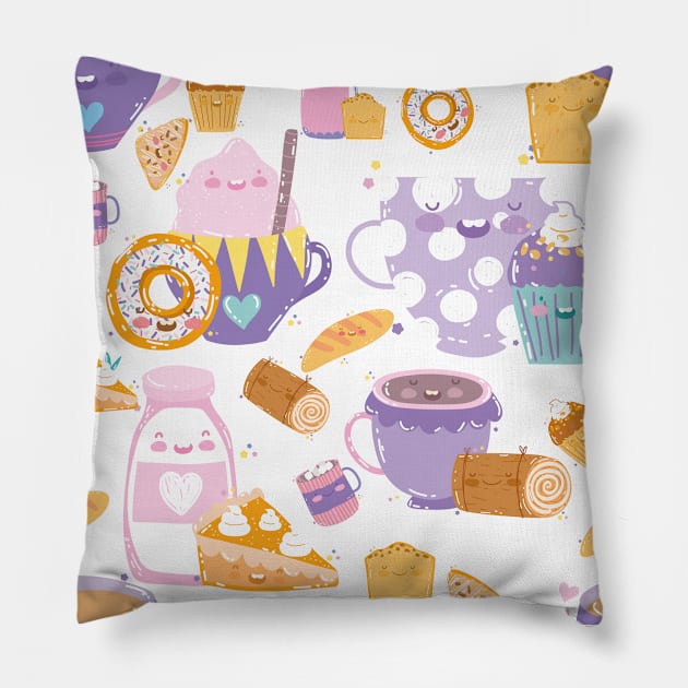 Cute Cup Cake / Sweets Pattern Pillow by SomebodyArts