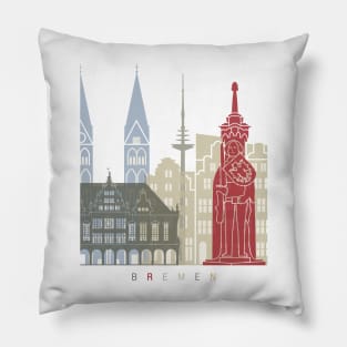 Bremen skyline poster Pillow