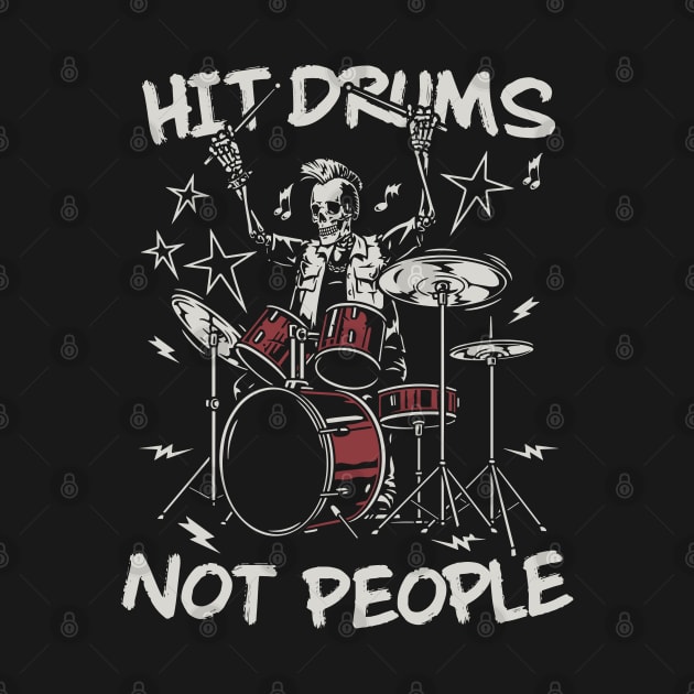 Hit Drums Not People: Groovy Skeleton Playing Drums by TwistedCharm