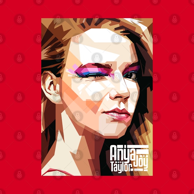 Anya Taylor Joy Pop Art Portrait (WPAP) by RJWLTG