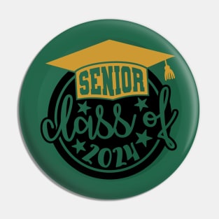 Senior Class 2024 Green/Gold School Colors Pin