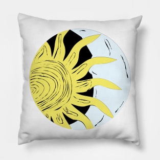 Sun and moon hug Pillow