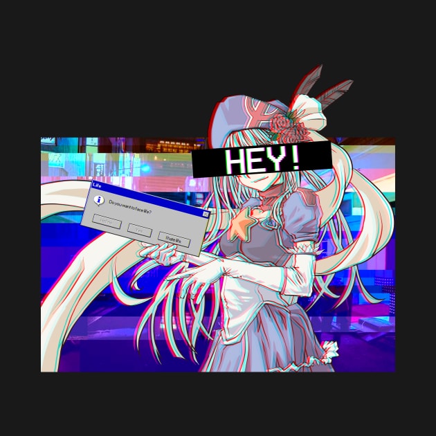 Anime Vaporwave Aesthetic Glitch Effect by bestcoolshirts
