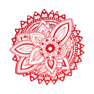 Red zentangle mandala T-Shirt