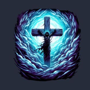 Divine Mercy: Jesus on the Cross Surreal Spiritual Artwork T-Shirt