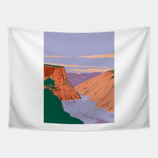 Flaming Gorge National Recreation Area in Wyoming and Utah USA WPA Art Poster Tapestry