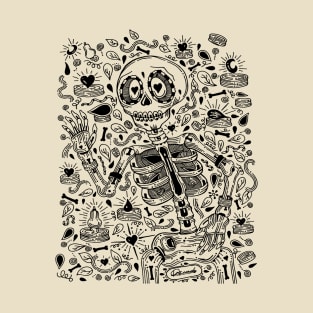 Skeleton Nature Doodle T-Shirt