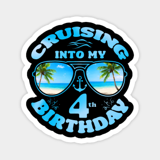 Cruising Into My 4th Birthday-4th Birthday Cruise 2024 Magnet