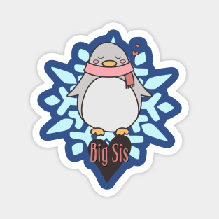 Penguin Big Sis Snowflake Magnet