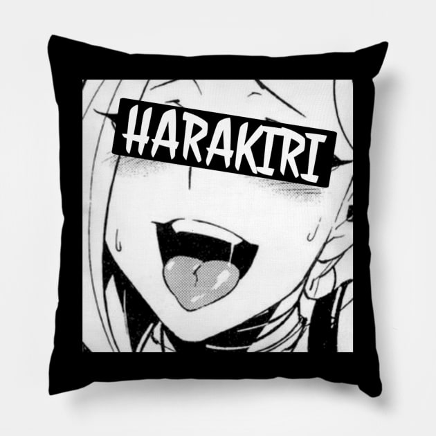 Ahegao Anime Girl Design Pillow by Harakiri's Merch