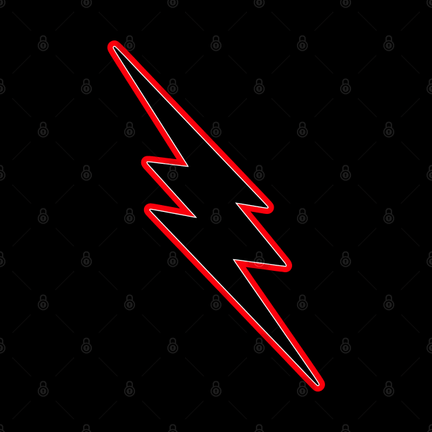 Black-Red Lightning Bolt by SpaceAlienTees