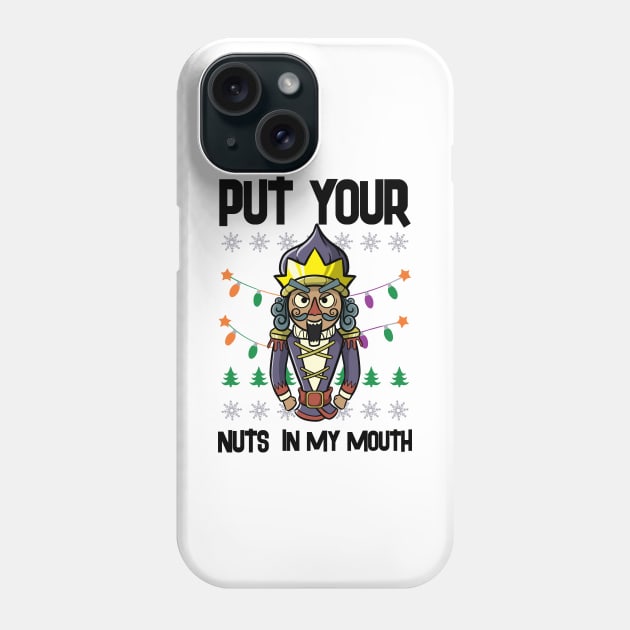 Ugly Christmas Lewd Nutcracker Pun Naugthy Pervert Dirty Phone Case by TellingTales