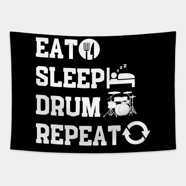 Eat Slee Drum Repeat Tapestry by NomiCrafts