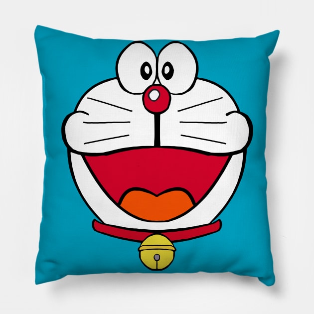 Doraemon face cat Pillow by Ace20xd6