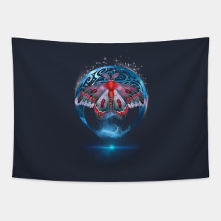 Mystical Moth with Moon and Stars Tapestry