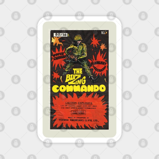 VINTAGE FIRECRACKER THE BLACING COMMANDO Magnet by kakeanbacot