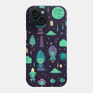 Veggie Aliens In The Midwest Universe Pattern Phone Case