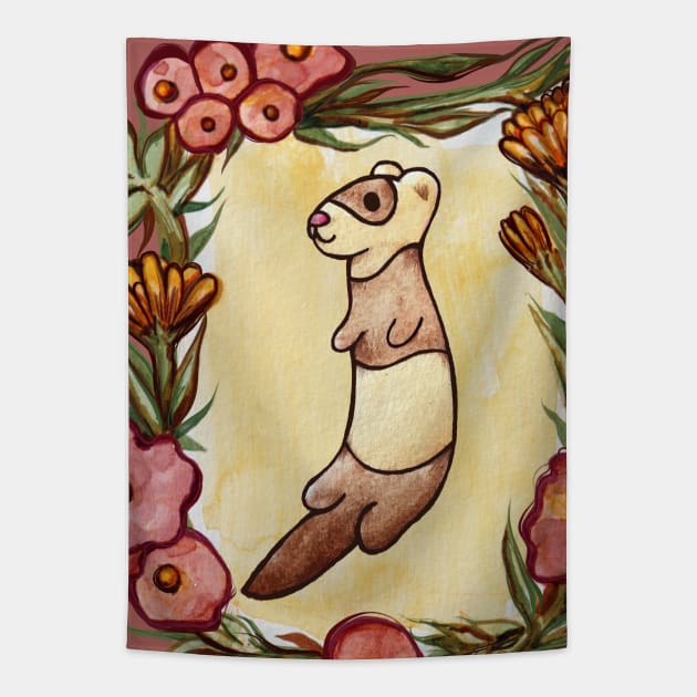 Lovely Ferret Tapestry by bubbsnugg