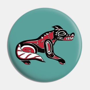 Pacific Northwest  Coast Native Haida Wolf Pin