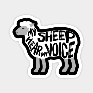 My sheep hear my voice, from John 10:27 Magnet