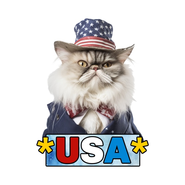 Patriotic Persian Cat by Corrie Kuipers