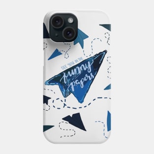 BLUE PAPER AIRPLANES | SEE YOU IN THE FUNNY PAPERS Phone Case