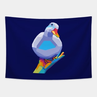 Duck on Palm Meme Pop Art Tapestry