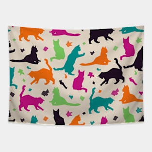 Dark Colors Matisse Cats Tapestry